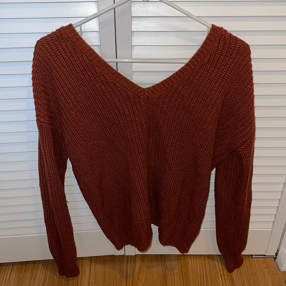 Cute lace up back detail sweater